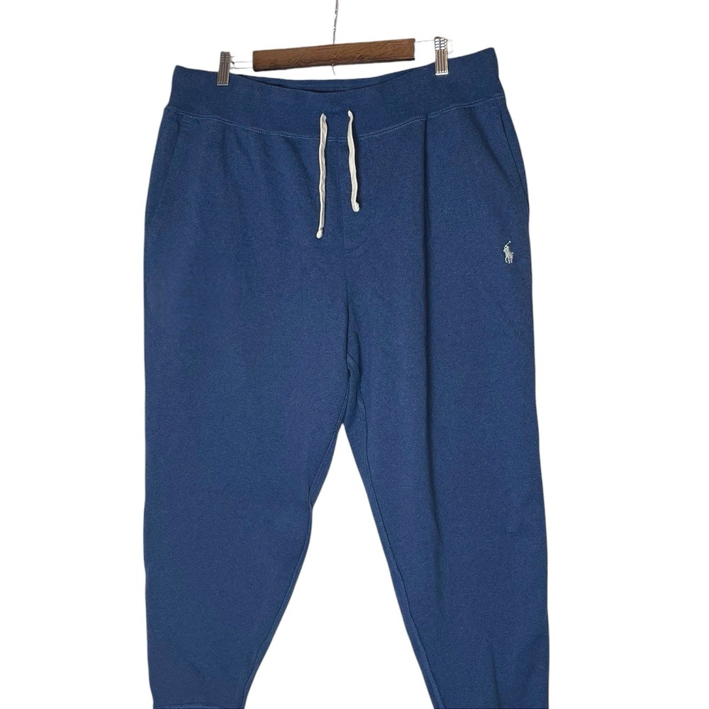 Polo Ralph Lauren Men XXL Blue Fleece Joggers Sweatpants Pony Logo Navy Heather